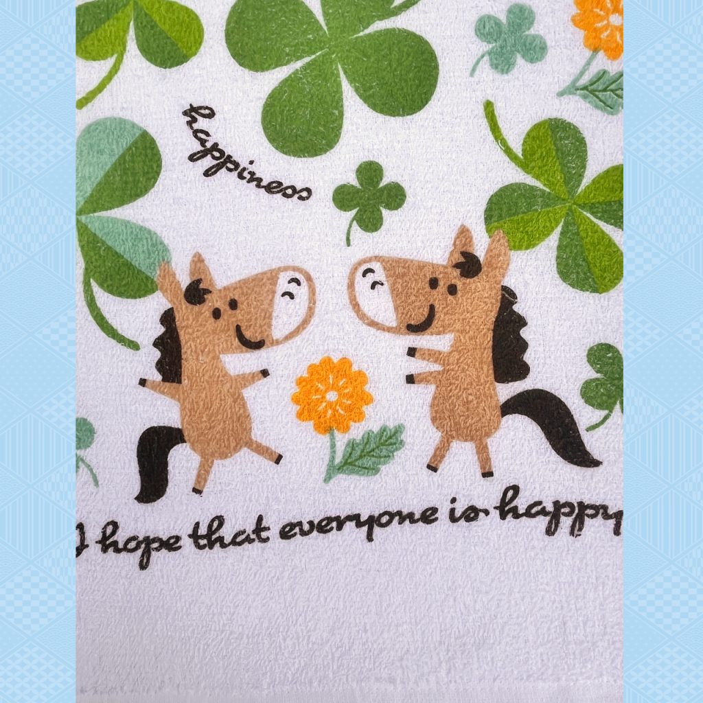 干支タオル●10枚　クローバー　ウマ＿生地部分